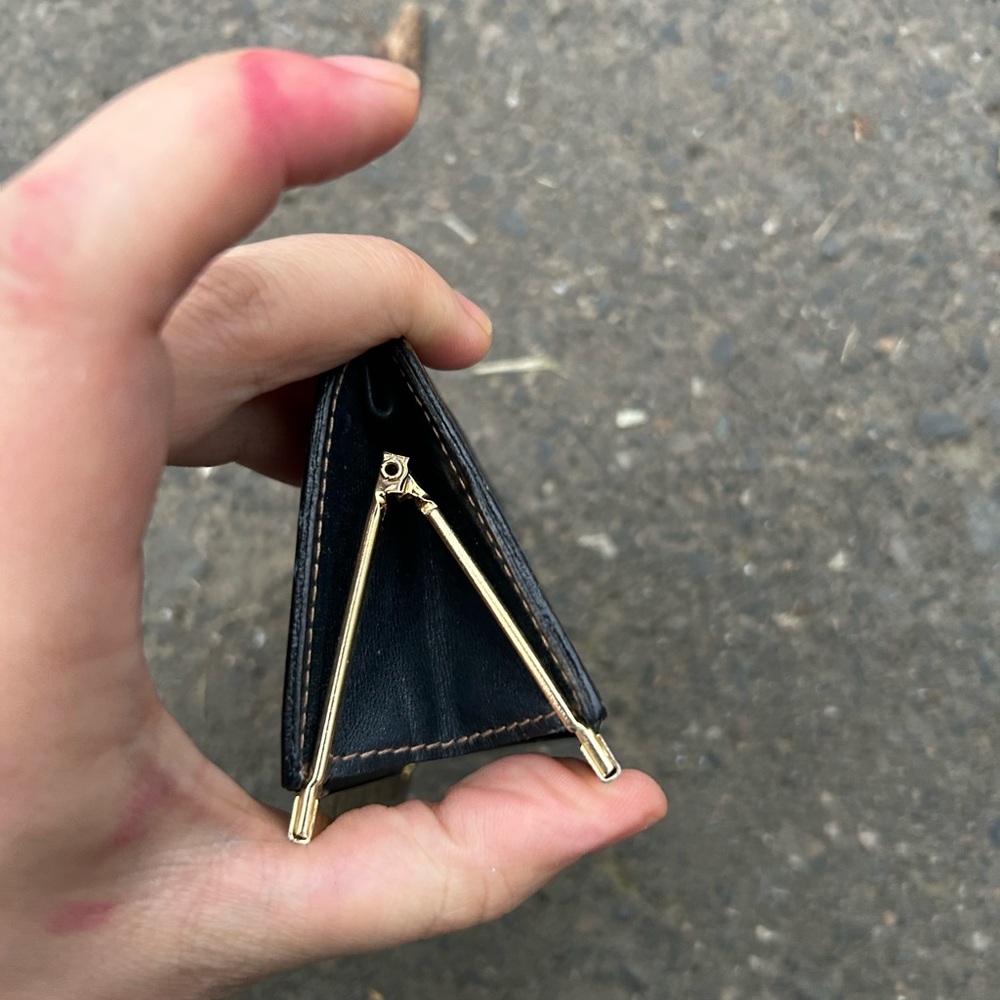 Vintage Celine change purse navy classic horse logo coin wallet COA - Picture 12 of 13